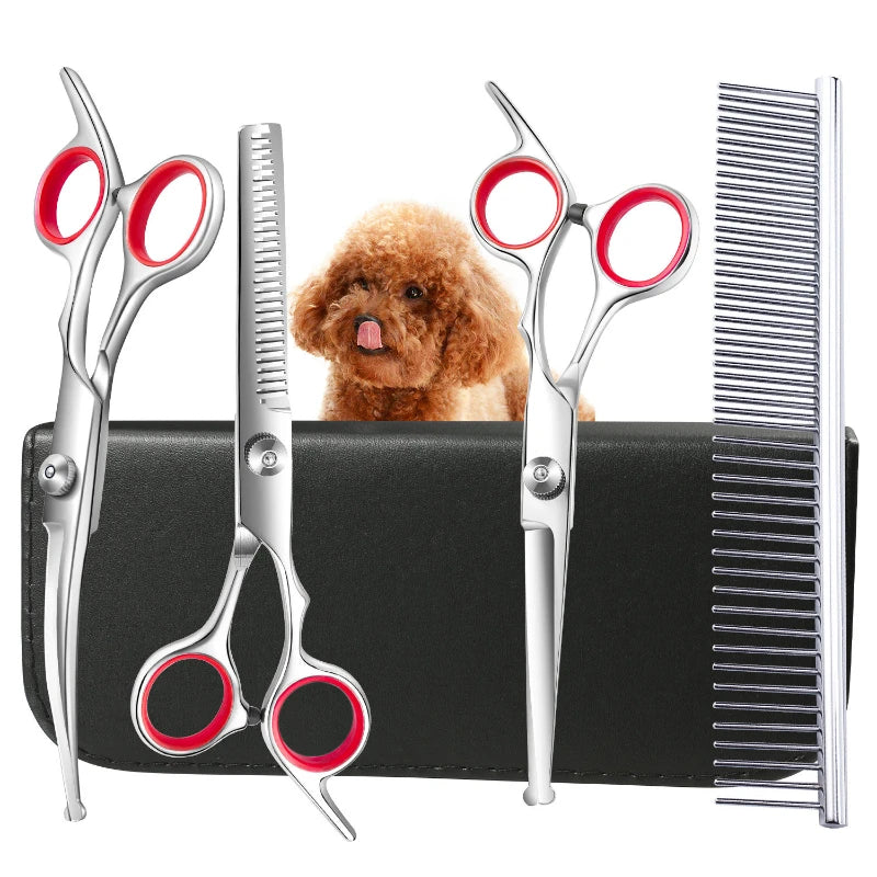 Pet Grooming Scissors Professional Set Stainless Steel Safety Scissors for Daily Hair Trimming for Cats and Dogs