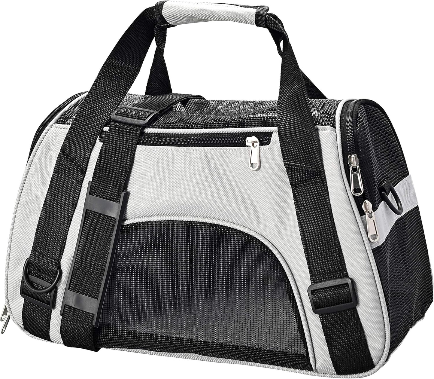 Pet Carriers for Small Cats and Dogs 17X7.5X11 22Lb(10Kg),Pet Travel Carrier Airline Approved,Grey