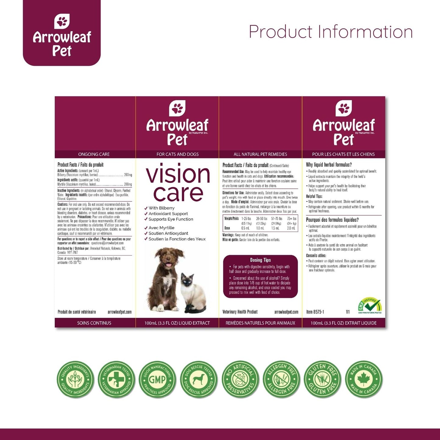 Vision Care by Naturpet Inc for Cats and Dogs | with Bilberry | Eye Support |...