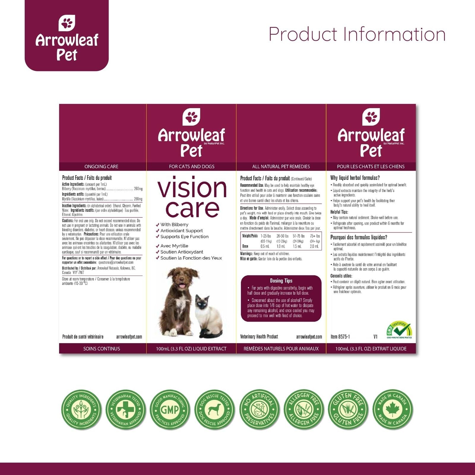 Vision Care by Naturpet Inc for Cats and Dogs | with Bilberry | Eye Support |...