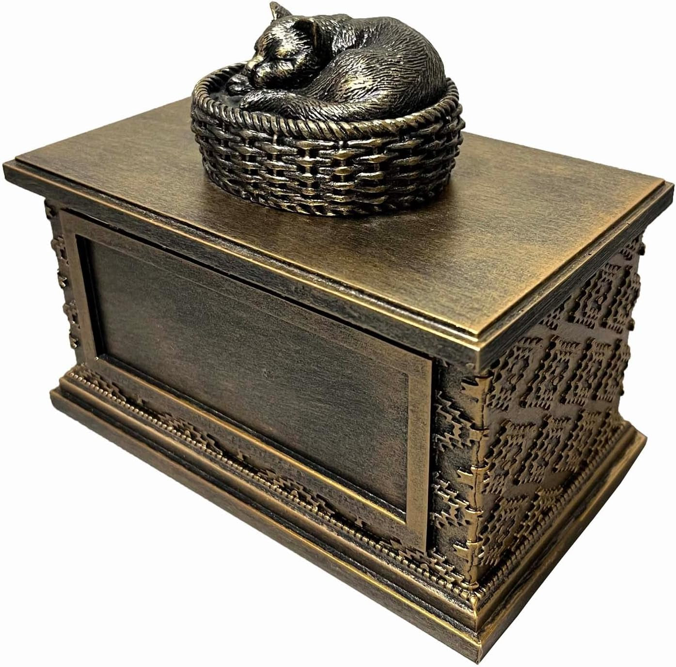 Urn for Ashes Memory Cremation Box Loss Keepsake Gift for Dog and Cat Memories Statue with Personalized Metal Plate (We Do Not Provide Customized Service)