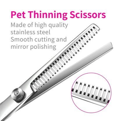 Pet Grooming Scissors Professional Set Stainless Steel Safety Scissors for Daily Hair Trimming for Cats and Dogs