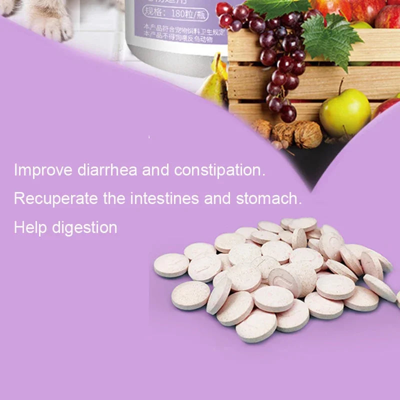 180 Tablets Pet Active Nutritional Probiotics Improve Diarrhea Digestion Gastrointestinal Health Products for Cats and Dogs