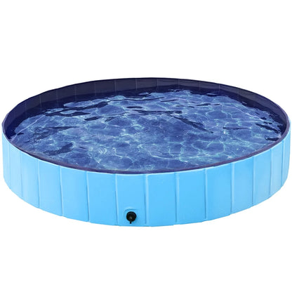 Foldable Indoor/Outdoor Pet Swimming Pool, Bath Tub, Wading Pool for Dogs and Cats, Blue, Xx-Large, 63"