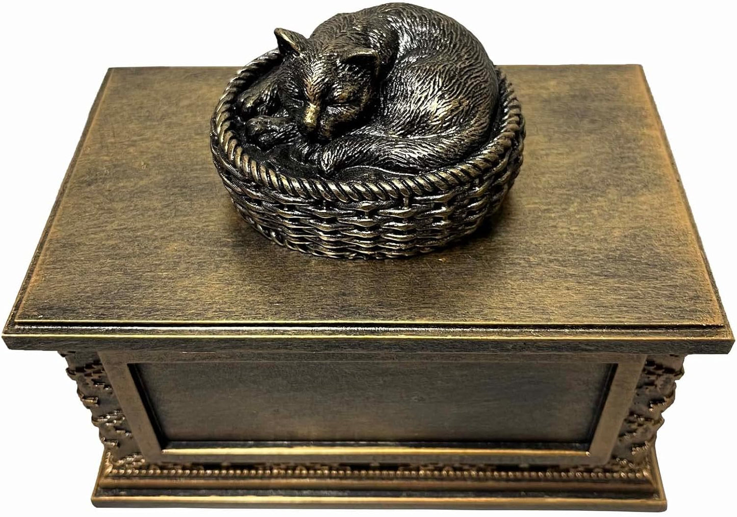 Urn for Ashes Memory Cremation Box Loss Keepsake Gift for Dog and Cat Memories Statue with Personalized Metal Plate (We Do Not Provide Customized Service)