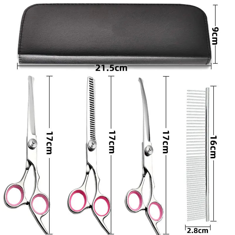 Pet Grooming Scissors Professional Set Stainless Steel Safety Scissors for Daily Hair Trimming for Cats and Dogs