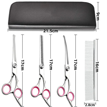 Pet Grooming Scissors Professional Set Stainless Steel Safety Scissors for Daily Hair Trimming for Cats and Dogs