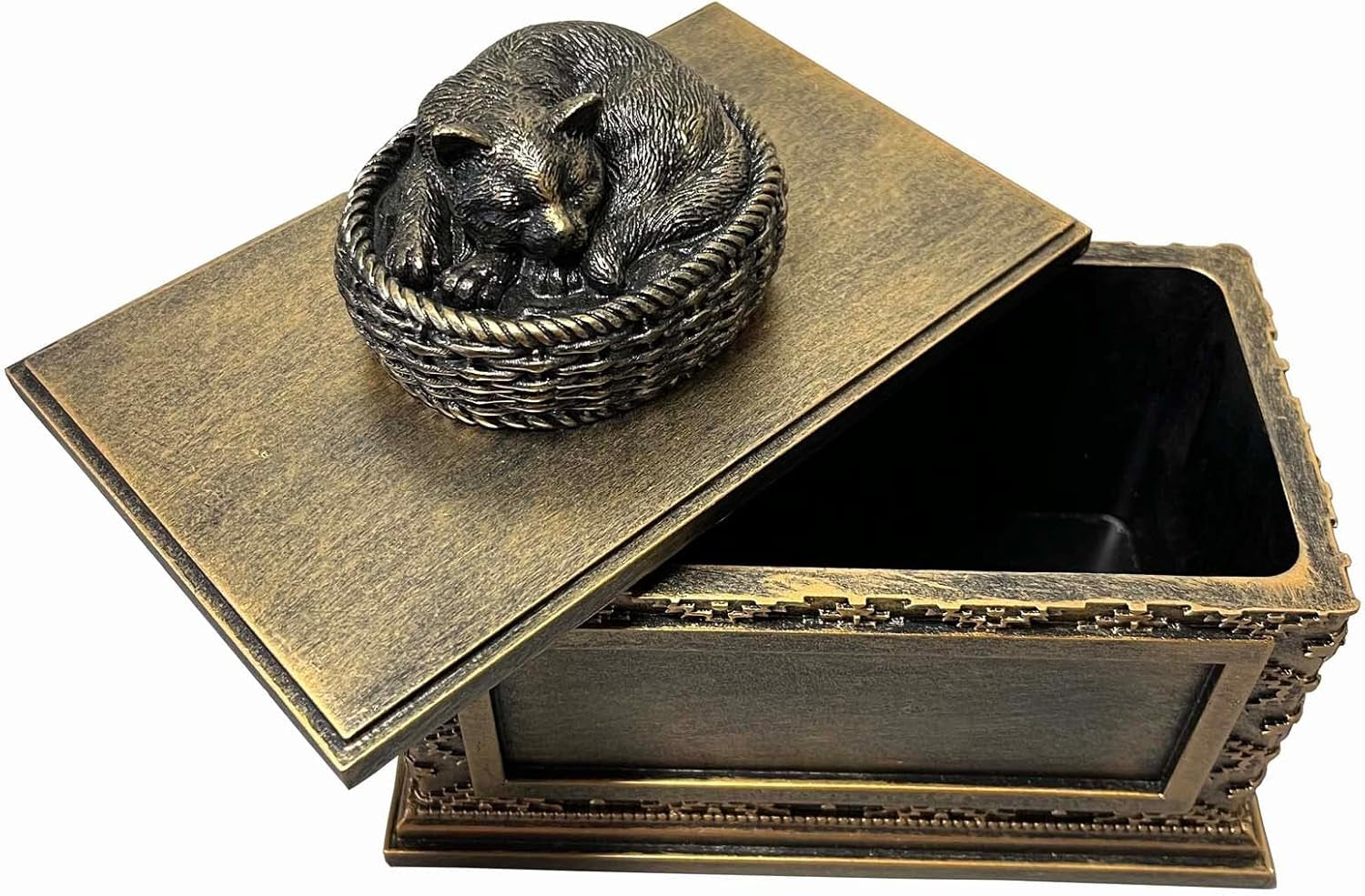 Urn for Ashes Memory Cremation Box Loss Keepsake Gift for Dog and Cat Memories Statue with Personalized Metal Plate (We Do Not Provide Customized Service)