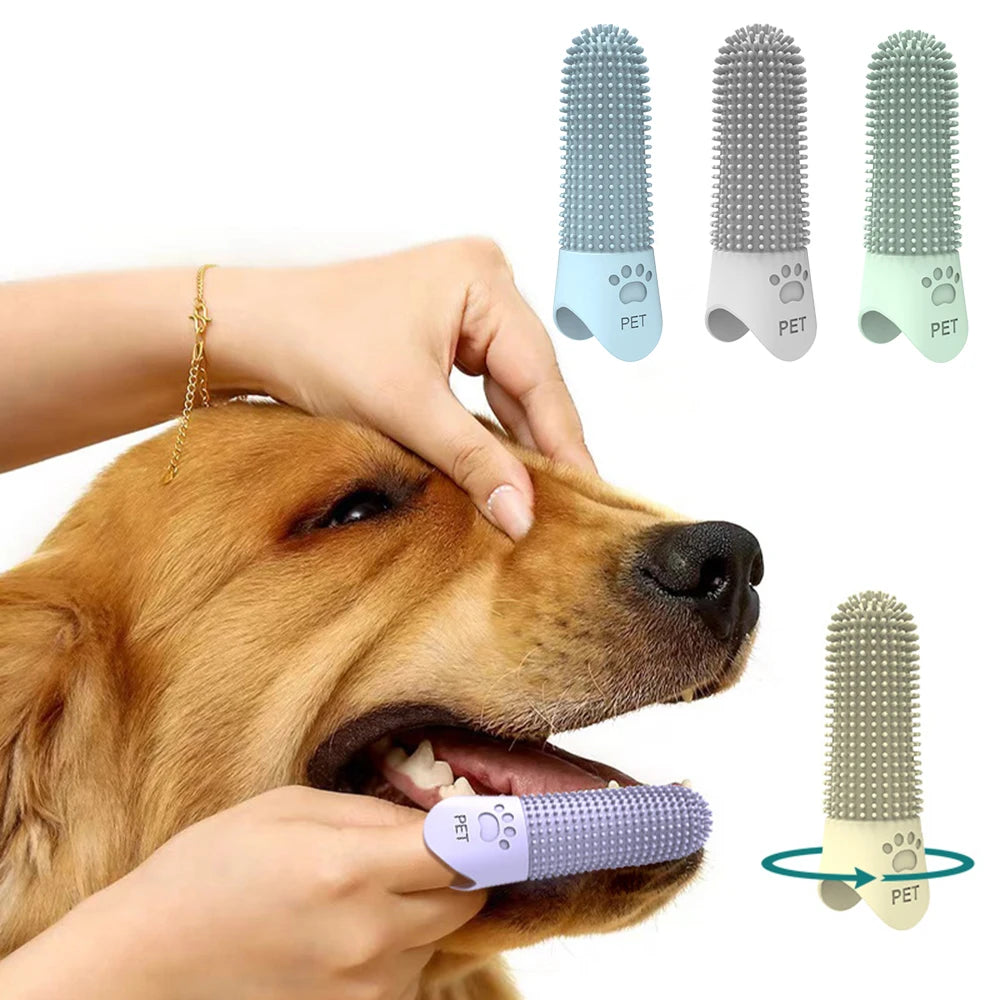 Pet Silicone Teeth Cleaning Fingertips for Cats and Dogs Cleaning and Removing Tartar and Stones Pet Toothbrushes