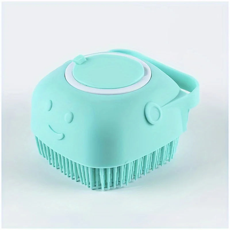 LMZOE Pet Silicone Bath Soft Brush Massage Comfortable Bath Dispenser Beauty Cleaning Supplies for Cats and Dogs